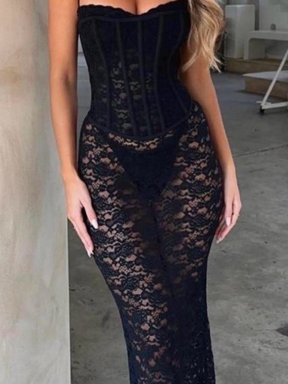 OUTCAST Black Lace Corset Dress